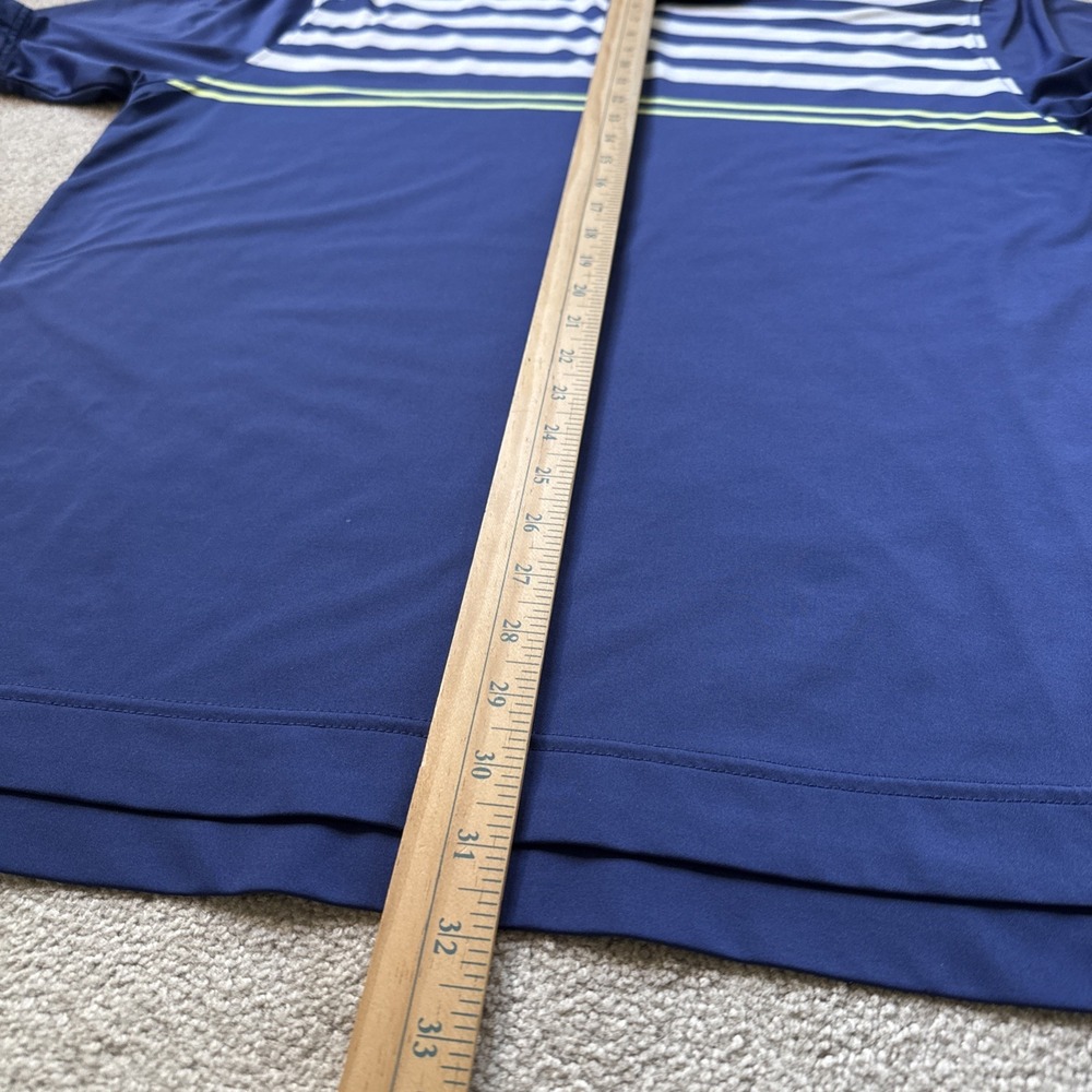 FootJoy Polo Shirt Mens L Blue Striped Golf Performance Logo Troy Burne - Picture 6 of 9
